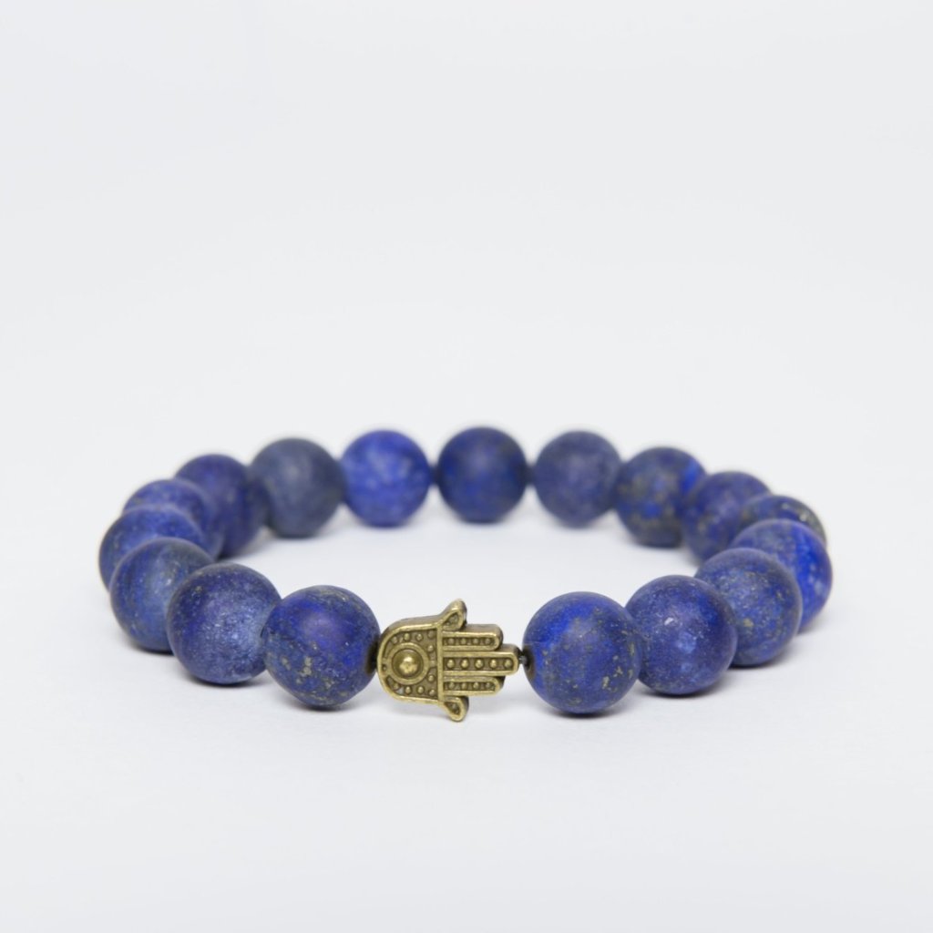 Matte Lapis Lazuli with Hamsa